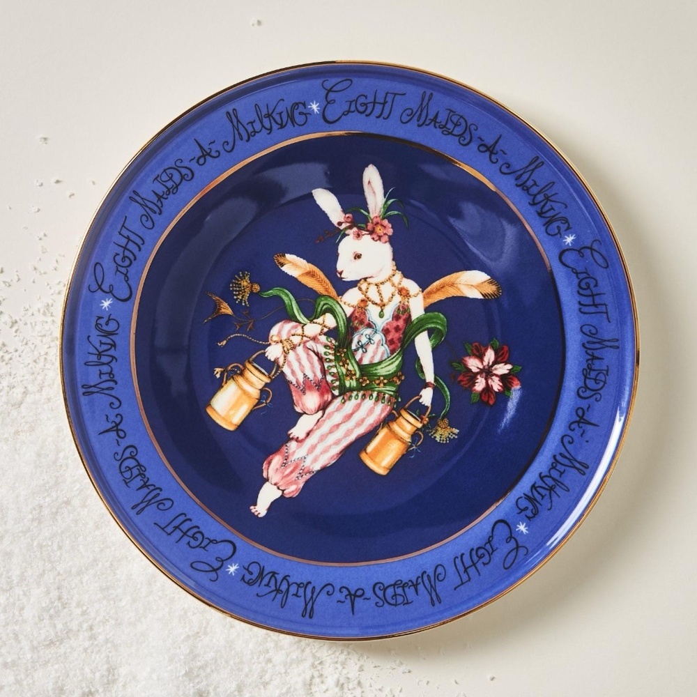 Taychamaythakool xAnthropologie Twelve Days of Christmas 12 Dessert Plates - Picture 5 of 13